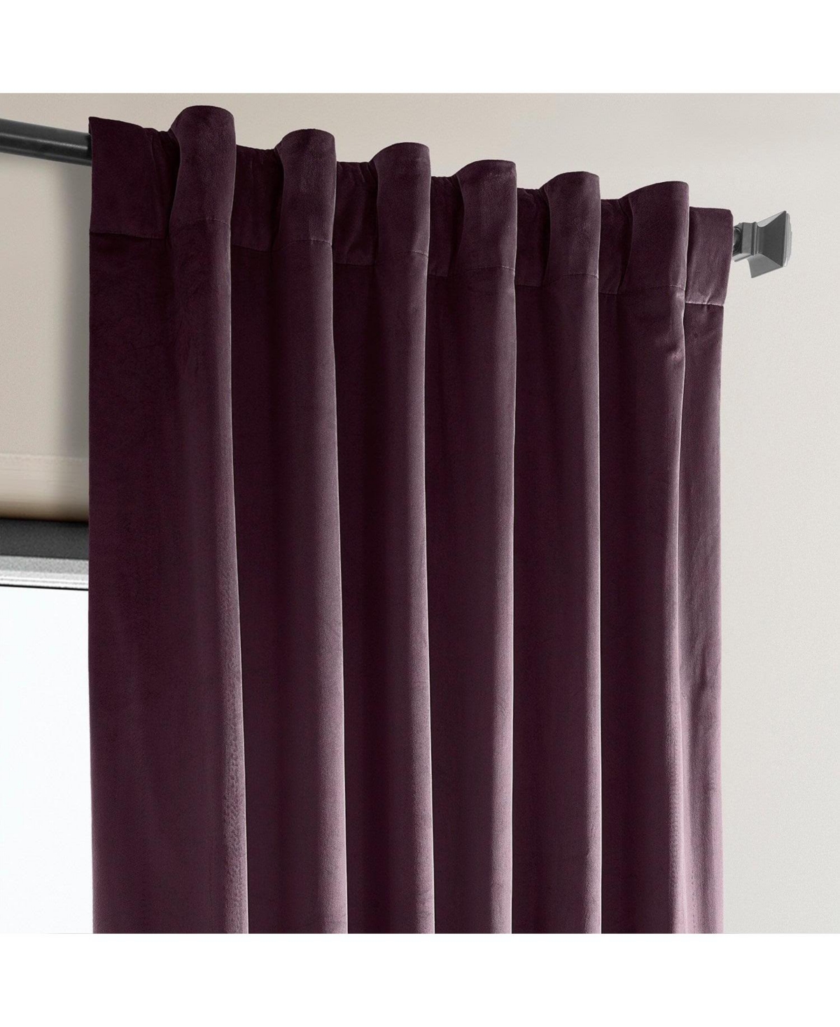 Half Price Drapes Heritage Plush Velvet Room Darkening Curtain In Purple