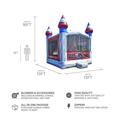 Titanium Commercial Grade Bounce House 13x13 for Kids and Adults (with Blower), Basketball Hoop, Outdoor Indoor, Bouncer Jumper, Birthday Party, Rental Grade, Big Inflatable