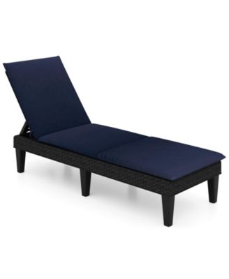 2PCS Patio Lounge Chair Recliner Chair w/ 3-Position Adjustable Backrest & Cushion