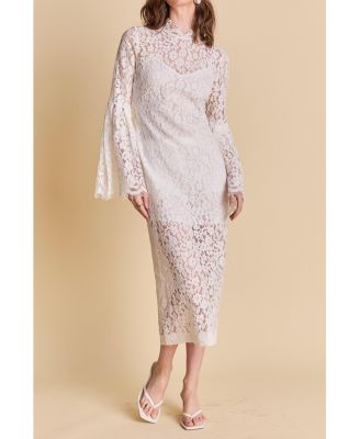 Women's Lace Column Midi Dress