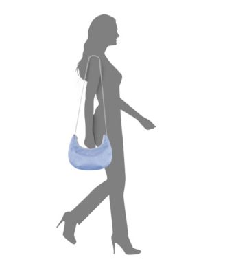 All Over Crystal Crescent Moon Crossbody Bag