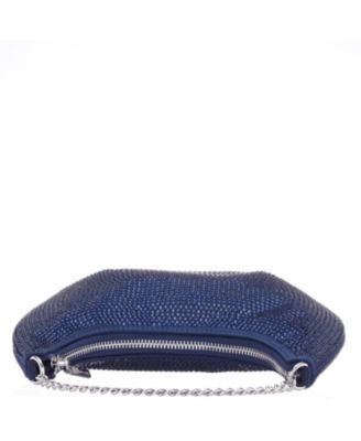 All Over Crystal Crescent Moon Crossbody Bag