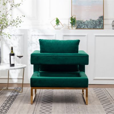 Streamdale Contemporary Upholstered Accent Arm Chair, Green