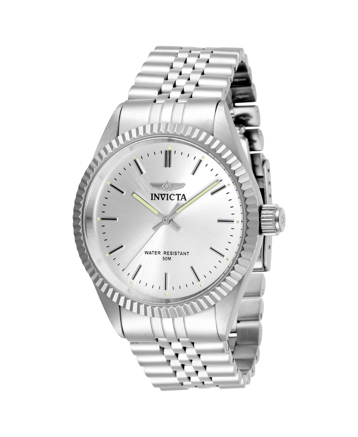 Men's 29373 Specialty Quartz 3 Hand Silver Dial Watch - Silver