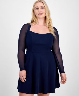 Trendy Plus Size Square-Neck Back-Cutout Dress