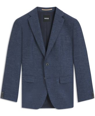 Men's Patterned Stretch Slim-Fit Blazer