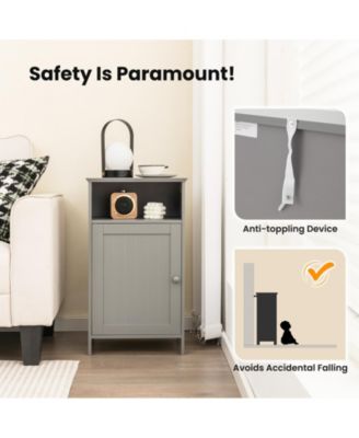 1-Pc Freestanding Floor Storage Cabinet with Adjustable Shelf