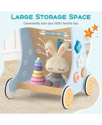 Toddler Walker Push and Pull Learning Activity Center with Wheels
