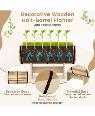 Outdoor Wooden Planter with Legs for Flower Herb Vegetable Fruit