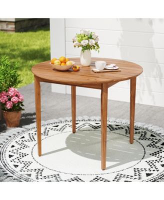  Acacia Wood Round Outdoor Dining Table for 4 People