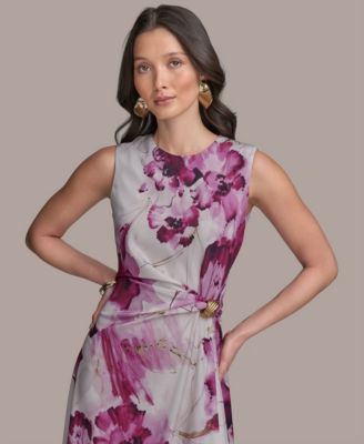 Women's Sleeveless Floral Midi Dress