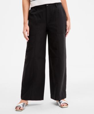 Women's Solid Easy Wide-Leg Pants, Exclusively at Macy's