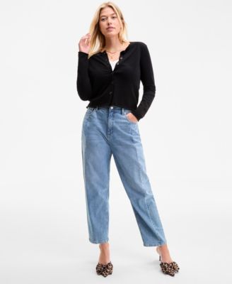 Women's Crewneck Button-Front Cardigan, Exclusively at Macy's