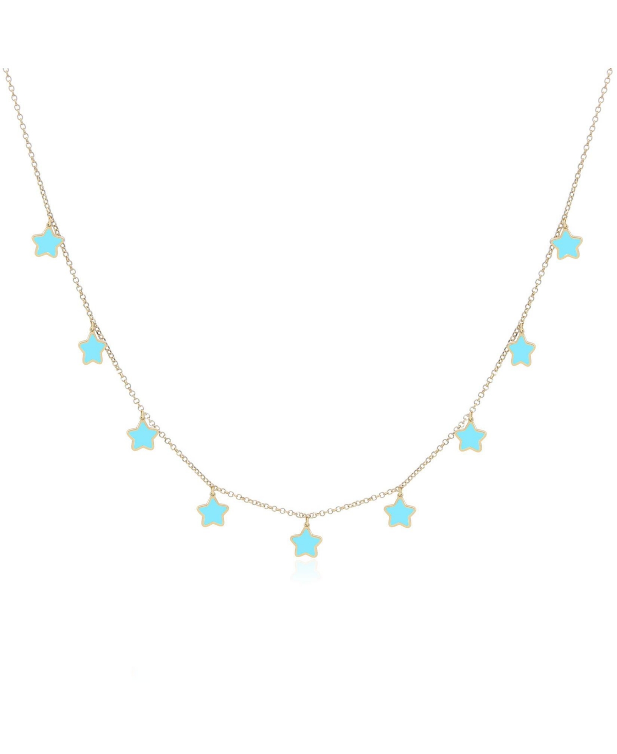 Turquoise Star Dangle Necklace 14k Gold - Turquoise