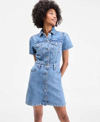 Women's Denim Trucker Mini Dress, Exclusively at Macy's