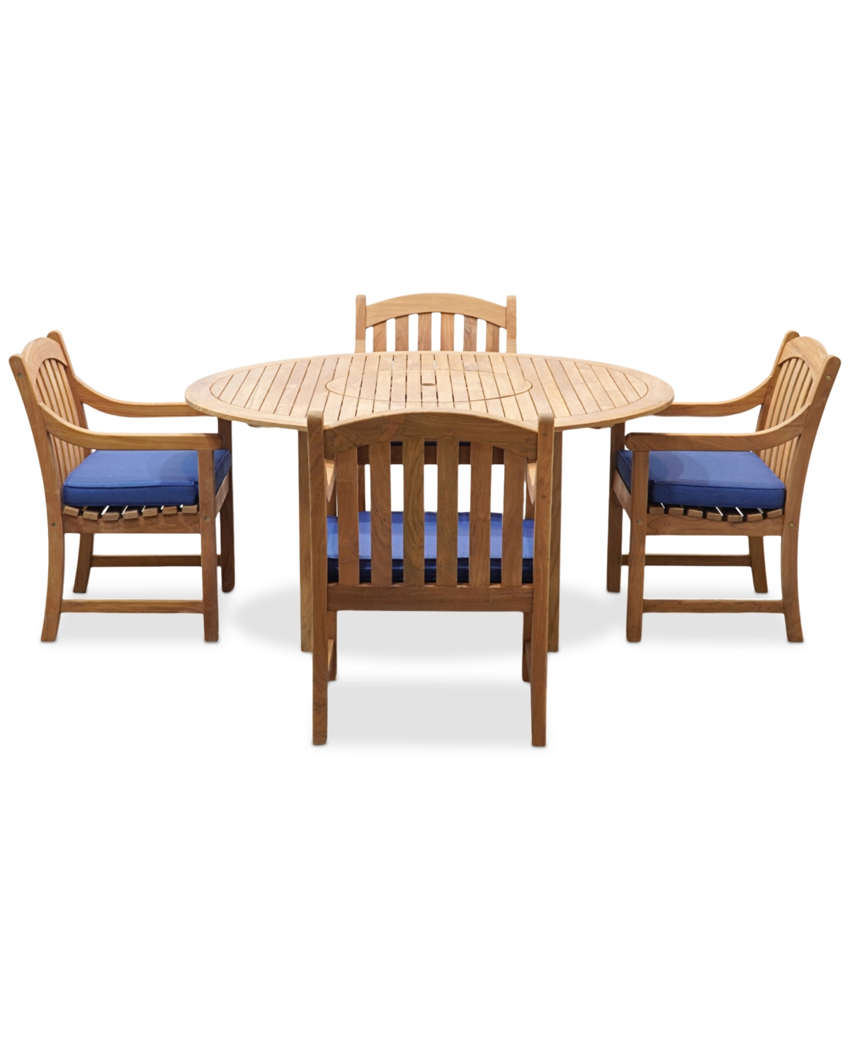 Macy's Bristol 59" Round Dining Table & 4 Dining Chairs, Created For  In Brown