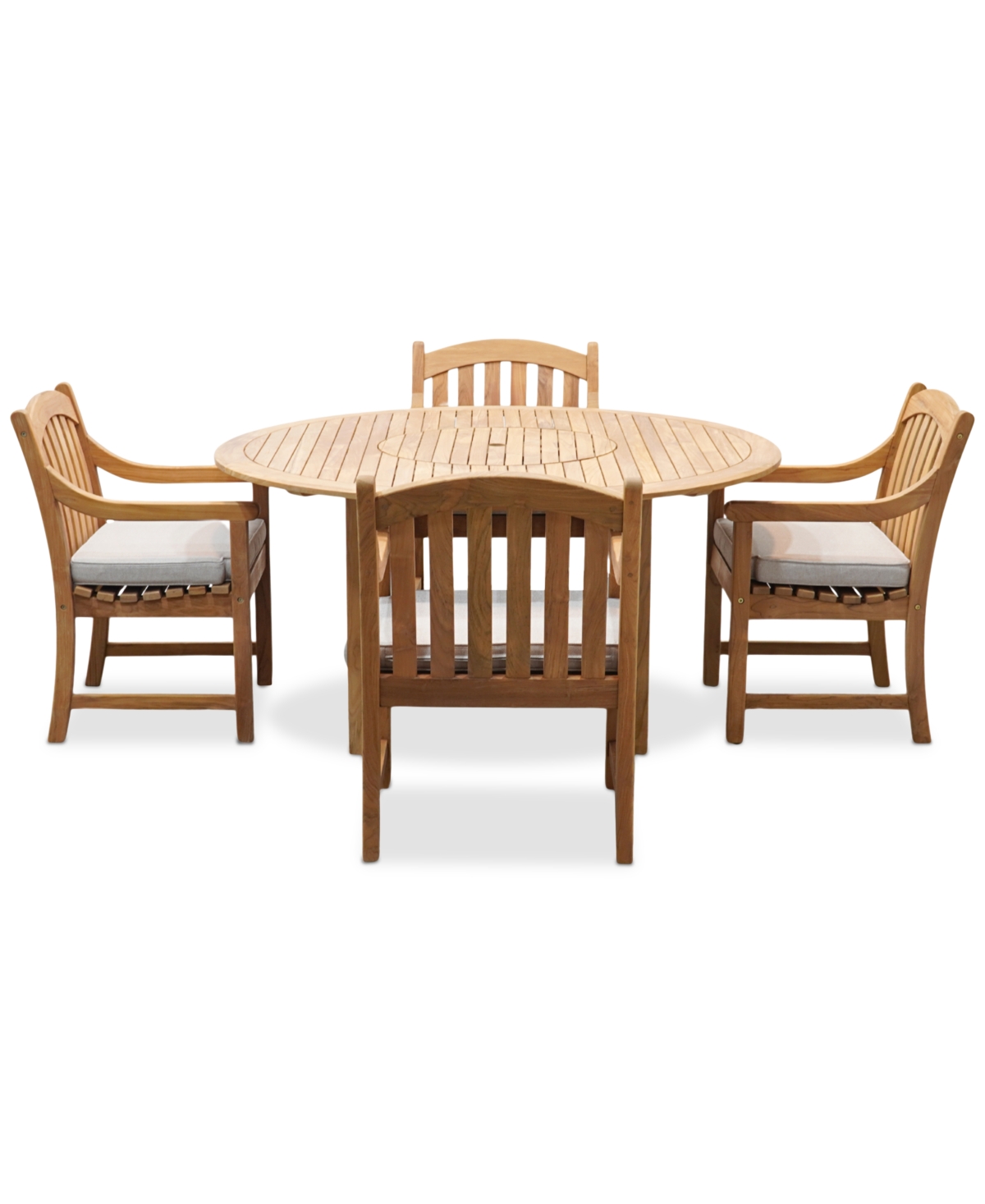 Macy's Bristol 59" Round Dining Table & 4 Dining Chairs, Created For  In Brown
