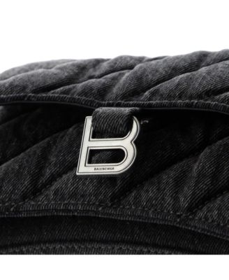 Small Crush Chain Flap Bag Quilted Denim