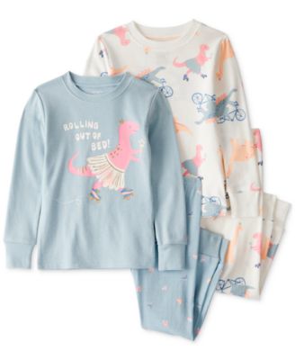 Carter's - Toddler Girls Dinosaur-Print Snug-Fit Cotton Pajamas, 4 Piece Set