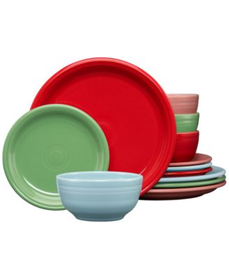 Fiesta - Peppermint Frost Bistro Coupe 12-Pc. Dinnerware Set, Service for 4