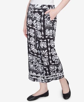 Petite Lotus Patchwork Crepe Capri Pants