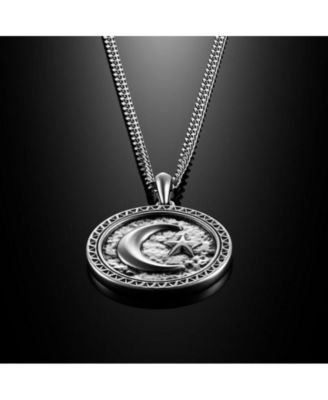 Men's Star & Crescent Amulet – 925 Sterling Silver Coin