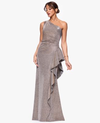 Petites One-Shoulder Long Sheath Dress