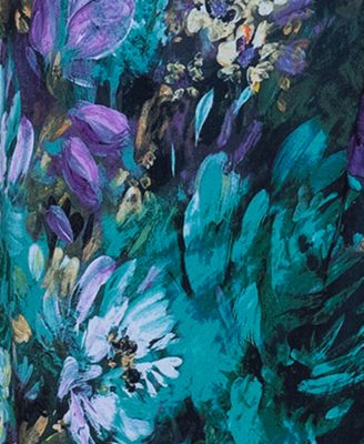 Petites Printed Straight-Neck Sleeveless Maxi Dress