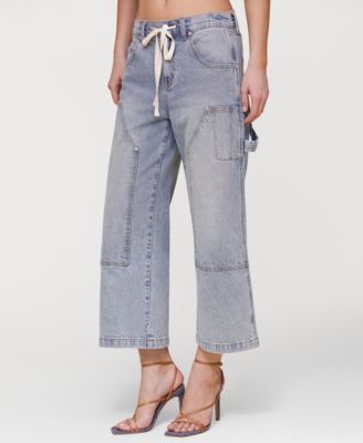 Women's Drawstring Cropped Utility Jeans