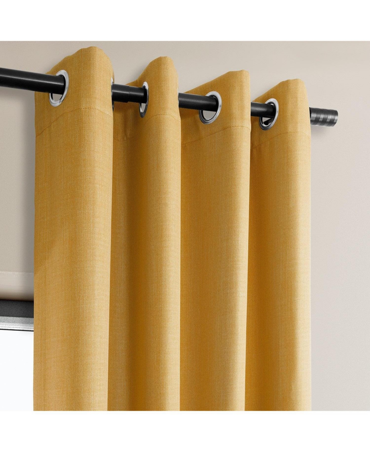 Half Price Drapes Grommet Textured Faux Linen Room Darkening Curtain