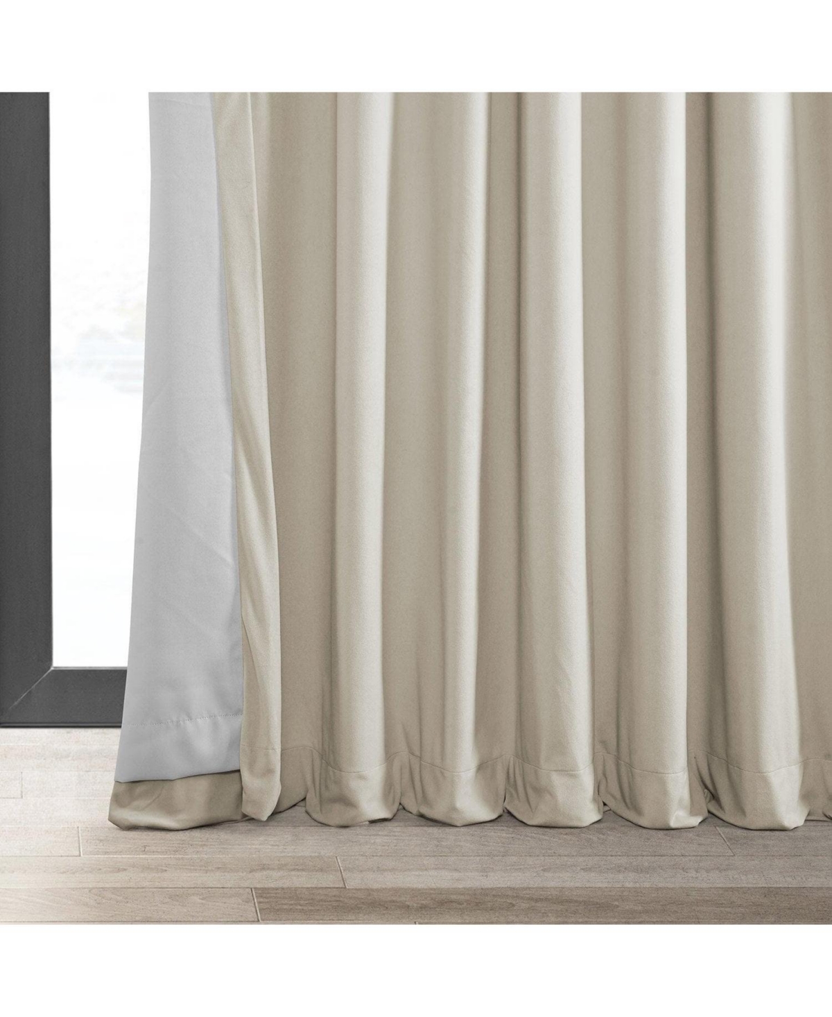 Half Price Drapes Warm Off White Grommet Signature Extra Wide Velvet Blackout Curtain