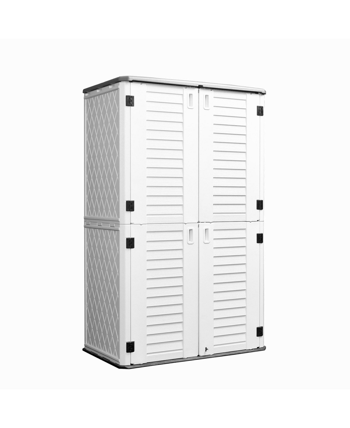 Outdoor Resin Storage Cabinet (Single-Tier, Lockable) - White