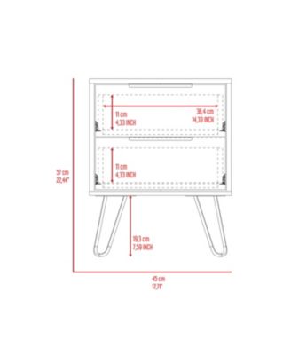 Begonia 2 Nightstand, Hairpin Legs, Two Drawers