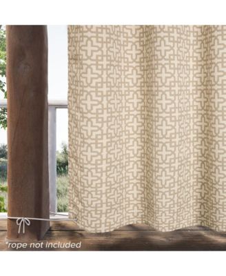 Outdoor Window Covering Cabana Trellis Grommet Single Panel, 52"Wx 96"L