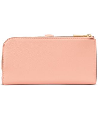 Deco Pebbled Leather Zip Slim Wallet