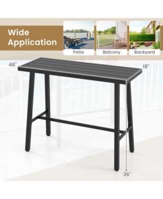 Patio Counter Height Bar Table with Adjustable Foot Pads