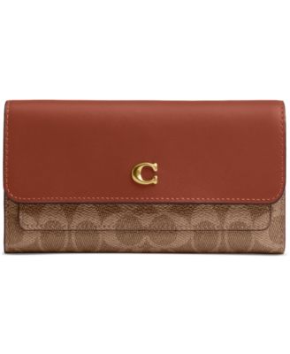 ★Coach★ Mila Long Flap Wallet COACH Mila Long Flap Wallet in Signature Coated Canvas - Macy's