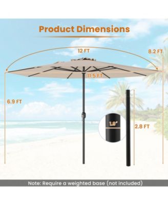 Patio Umbrella with Crank Handle and 8 Sturdy Ribs for Outdoor Shade