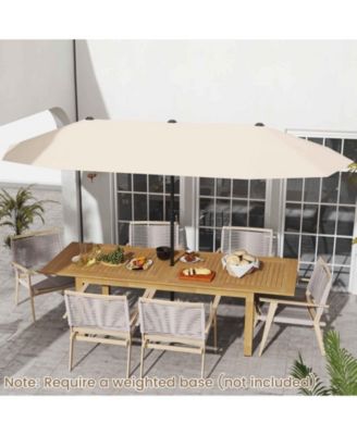 Extra Wide Patio Market Umbrella Double-Sided with Crank for Outdoor Tables