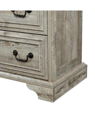 CASAINC Farmhouse Vintage 7-Drawer Rustic Bathroom Cabinet Organizer with Natural Texture
