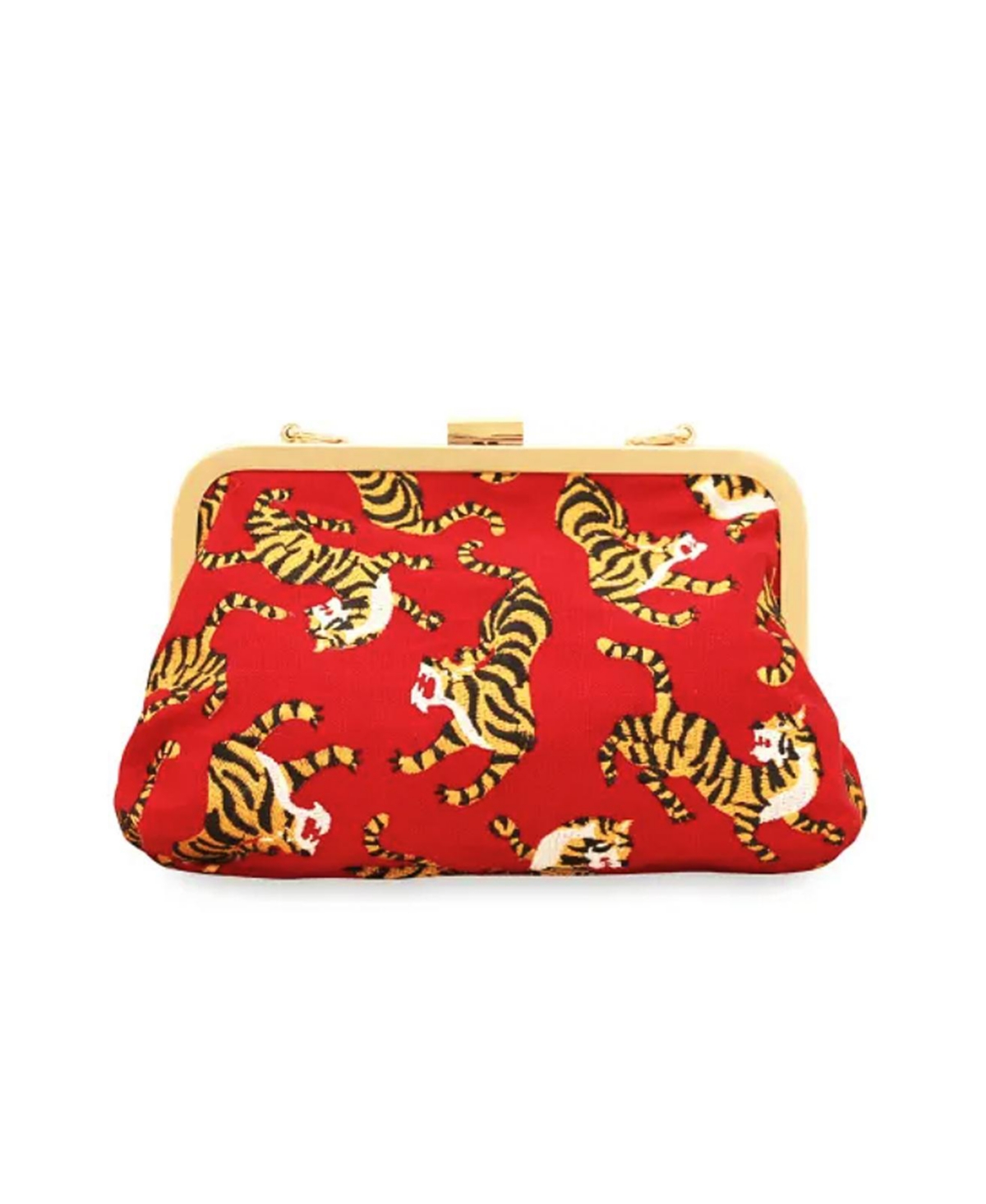 Sumatran Tiger Clutch Bag In Red - Red