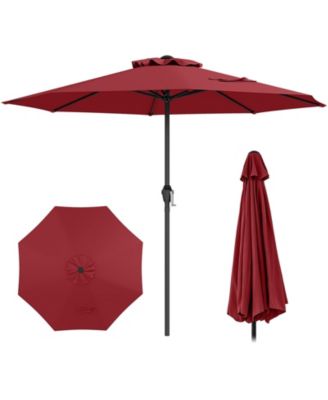 Outdoor Heavy Duty Market Umbrella with Crank Handle and 8 Sturdy Ribs