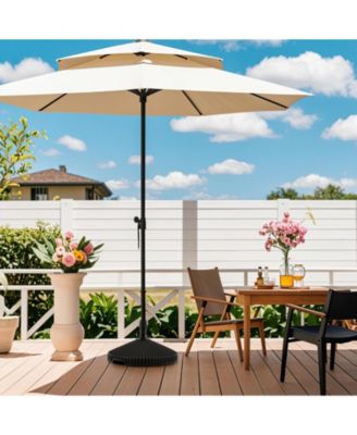 Water and Sand Filled Outdoor Umbrella Stand with Shell Texture and 3 Coupler Sizes