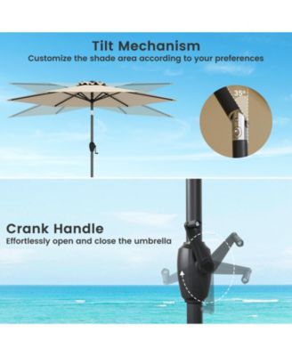 Outdoor Patio Heavy Duty Market Umbrella with Push Button Tilt