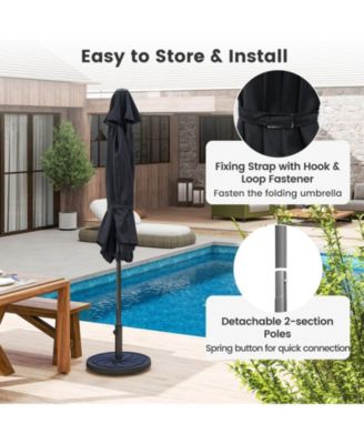 Outdoor Patio Heavy Duty Market Umbrella with Push Button Tilt