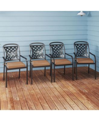 Outdoor Chair Cushion Set of 2 Waterproof Fade-Resistant Olefin Seat Cushions