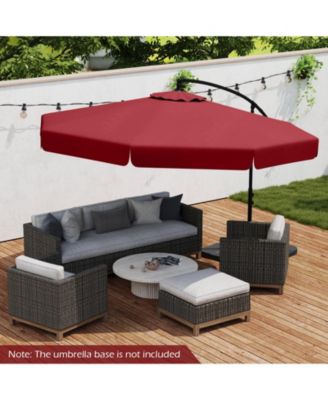 Patio Cantilever Umbrella with Cover Tilt Adjustment and Ruffled Edge