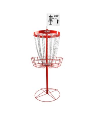 Deluxe 24-Chain Disc Golf Targets Basket, Metal Flying Disc Golf Practice Basket (Black/Blue/Orange/Red)