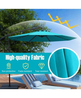 Patio Umbrella Offset Cantilever Umbrella with 40 Solar Powered Lights