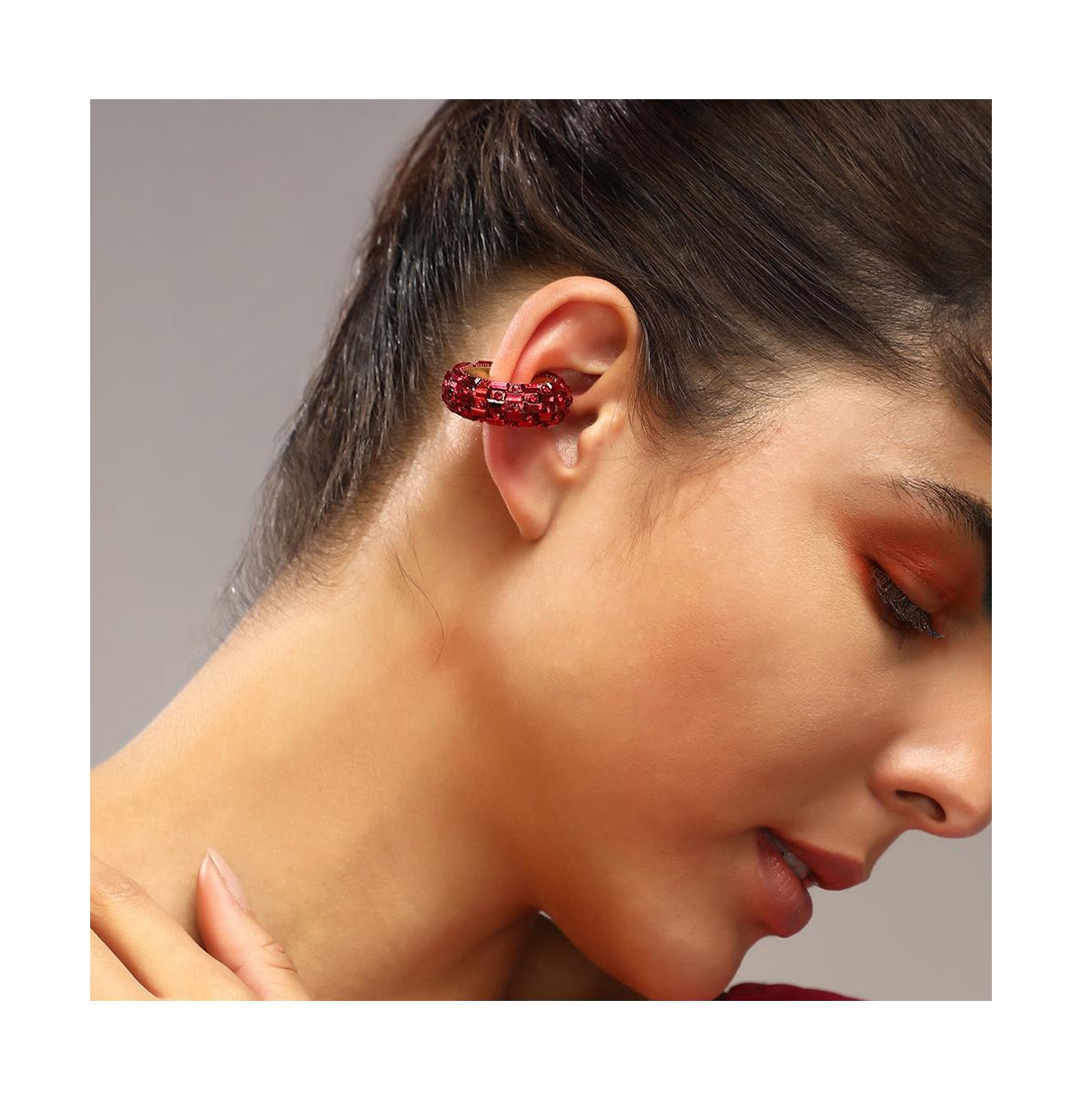 Sohi Women's The Mirror Cuff Earrings